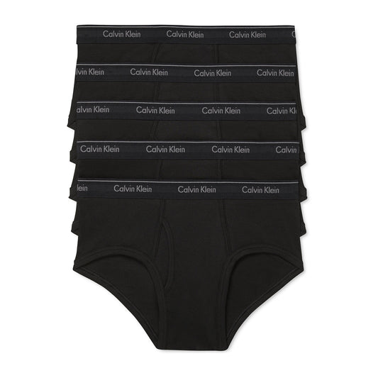 Calvin Klein Men's 5-Pack Black Classic Fit Cotton Briefs (NB1425)