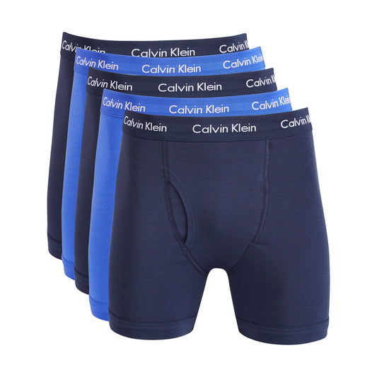 Calvin Klein Men's 5-Pack Blues Cotton Stretch Wicking Boxer Briefs