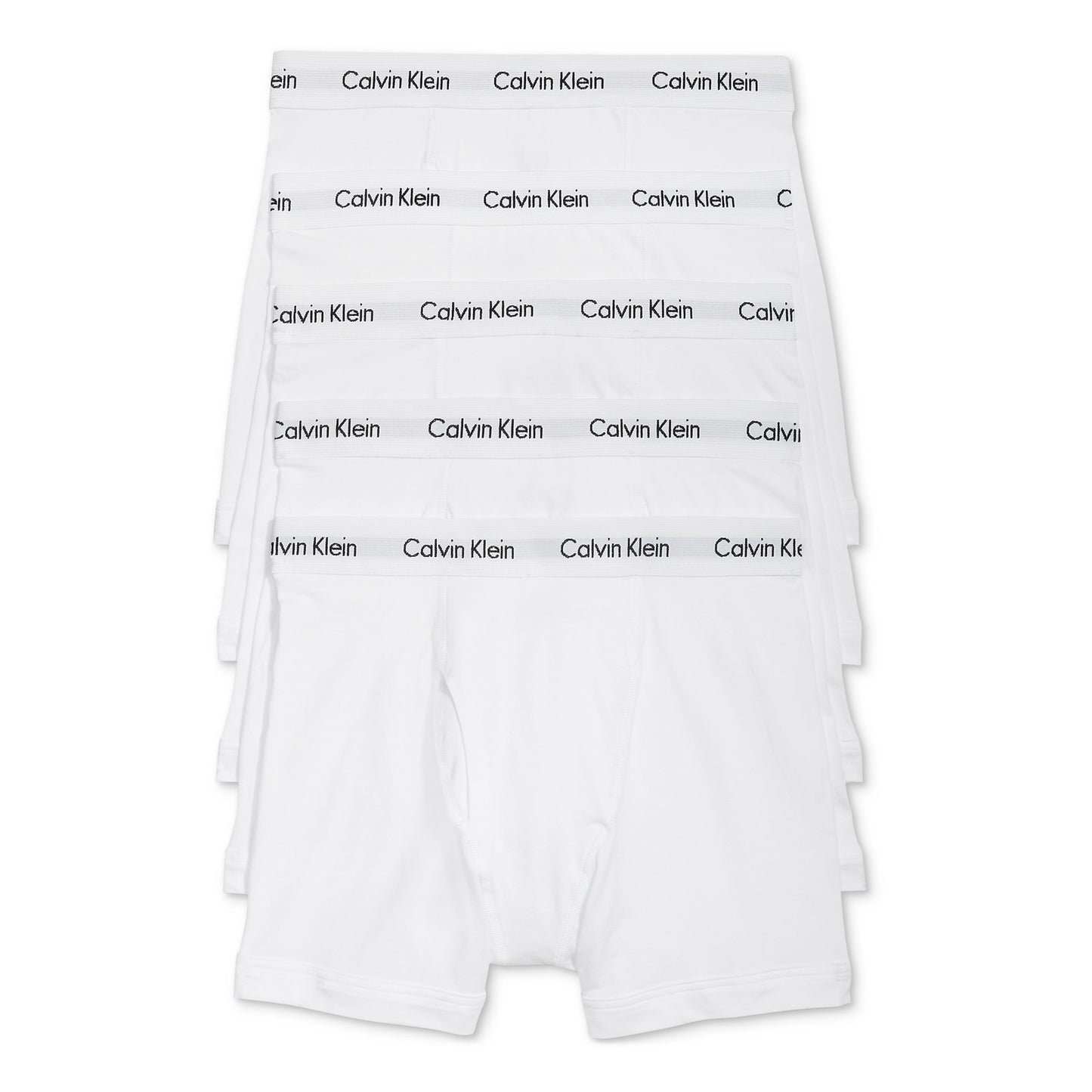 Calvin Klein Men's 5-Pack White Cotton Stretch Boxer Briefs