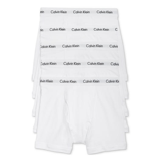 Calvin Klein Men's 5-Pack White Cotton Stretch Boxer Briefs