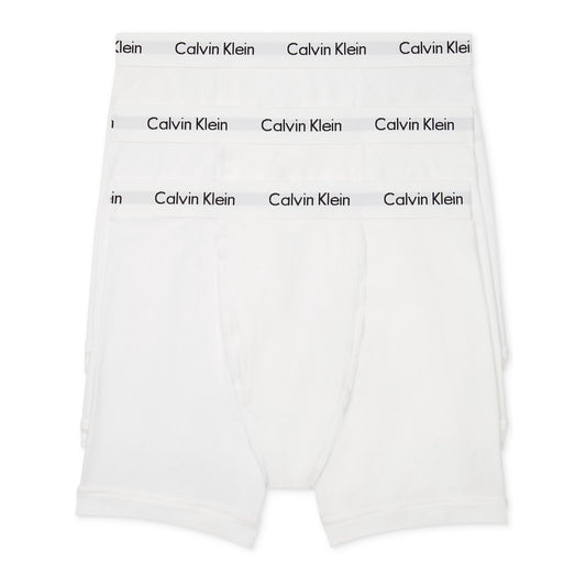 Calvin Klein Men's 3-Pack White Cotton Stretch Boxer Briefs (NB2616)
