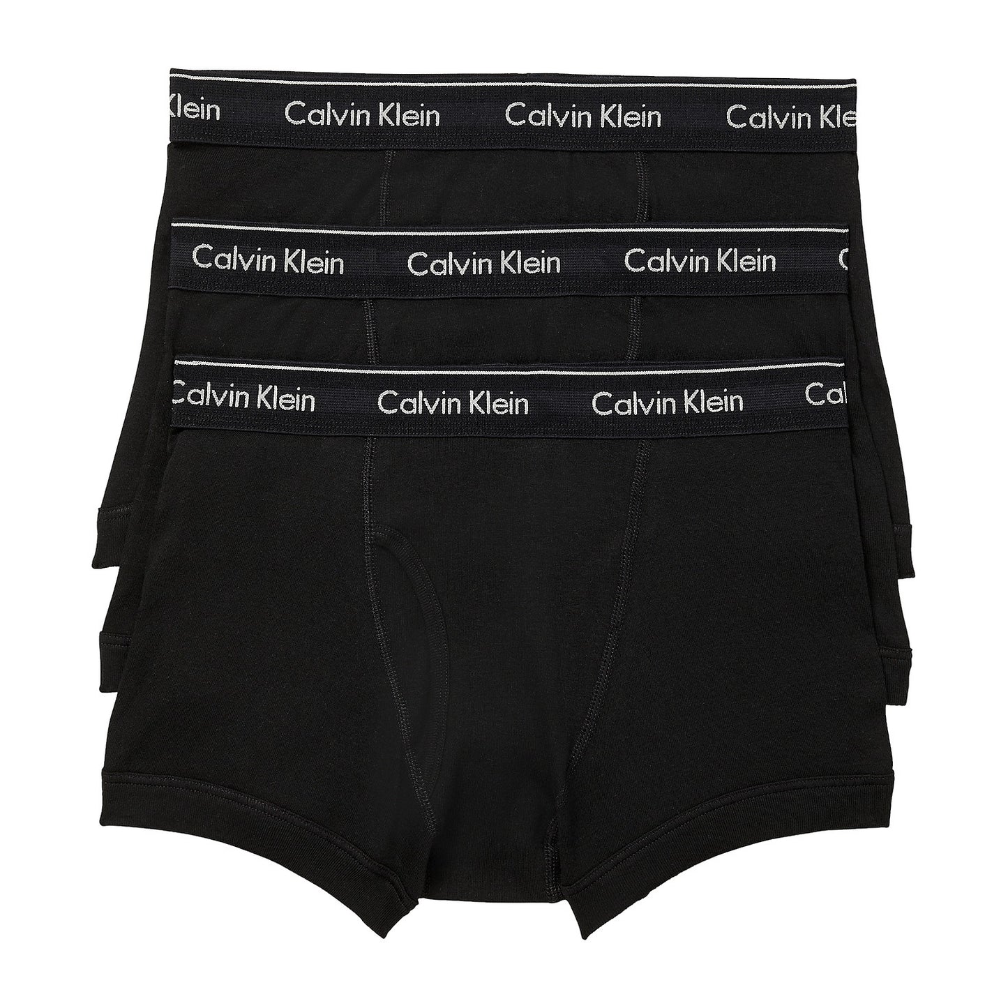 Calvin Klein Men's 3-Pack Black Classic Fit Cotton Trunks Underwear