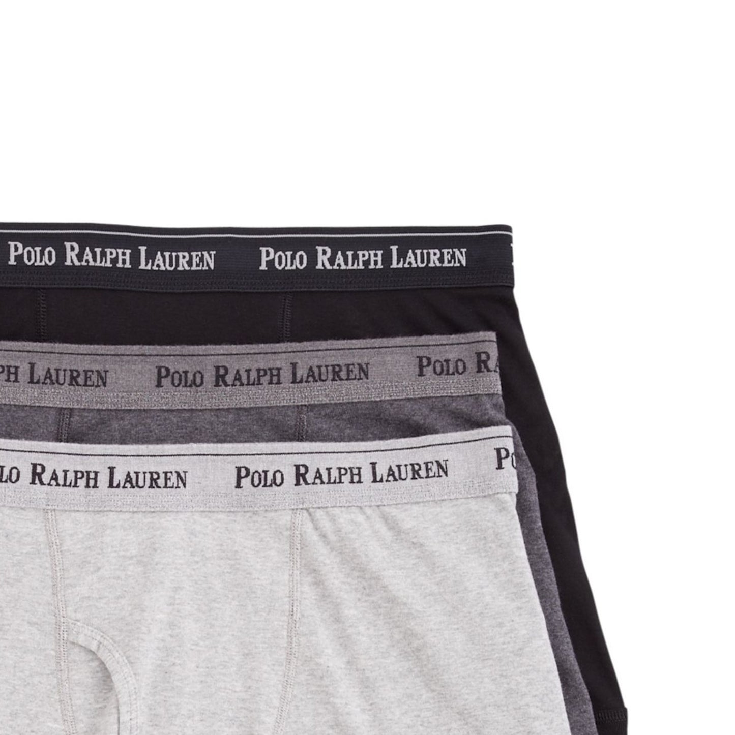 Polo Ralph Lauren Mens 3-Pack Black/Grays Classic Fit Cotton Boxer Briefs