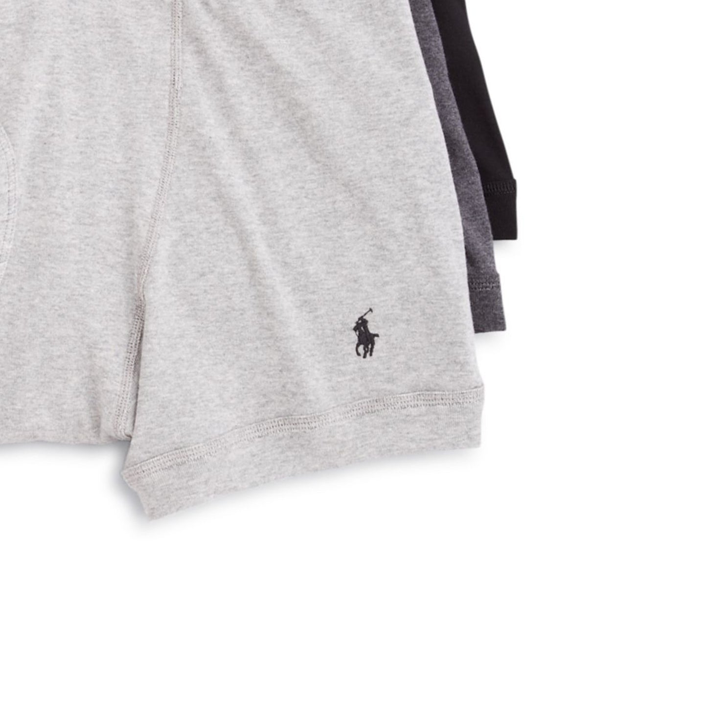 Polo Ralph Lauren Mens 3-Pack Black/Grays Classic Fit Cotton Boxer Briefs