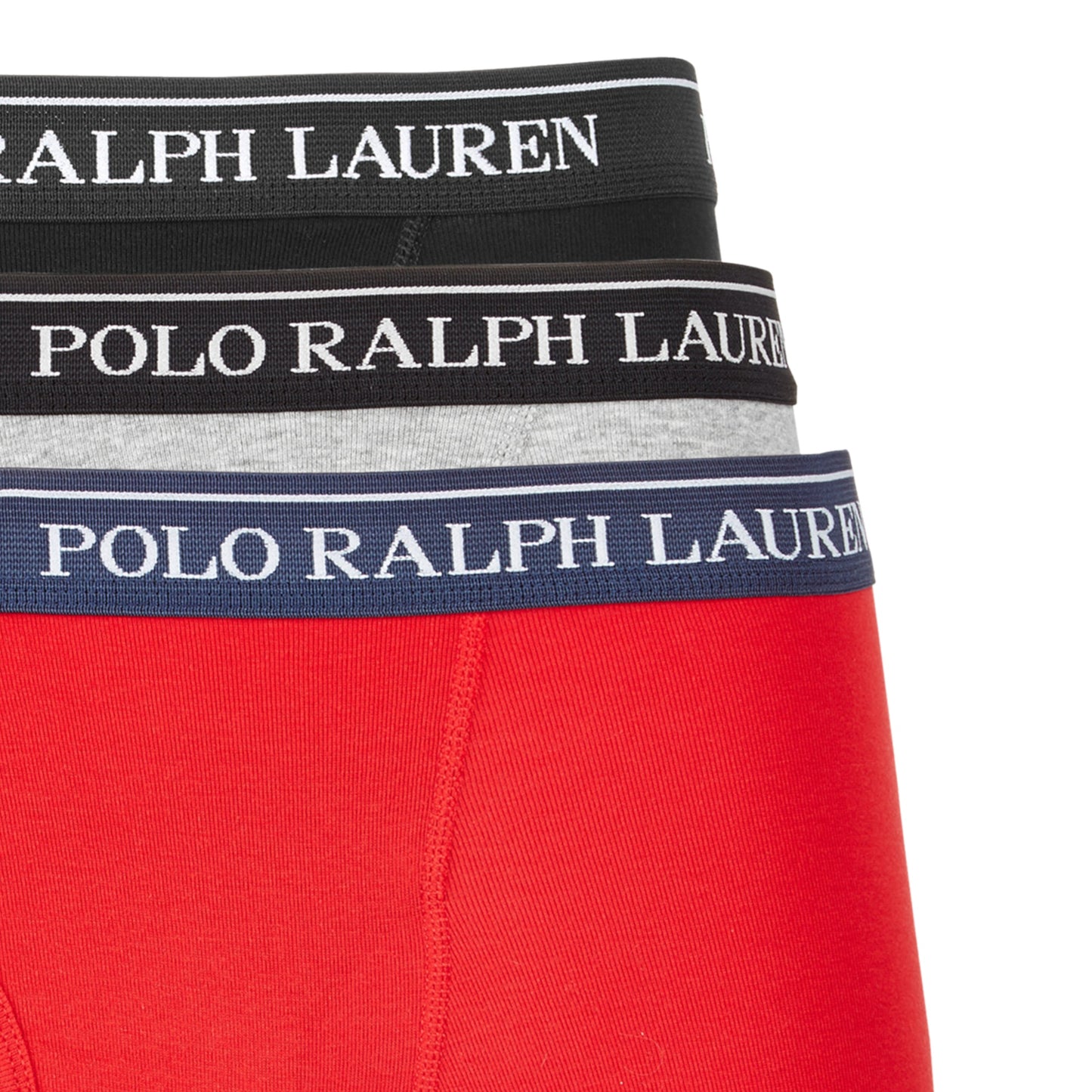 Polo Ralph Lauren Men's 3-Pack Cotton Boxer Briefs (Gray/Red/Black)