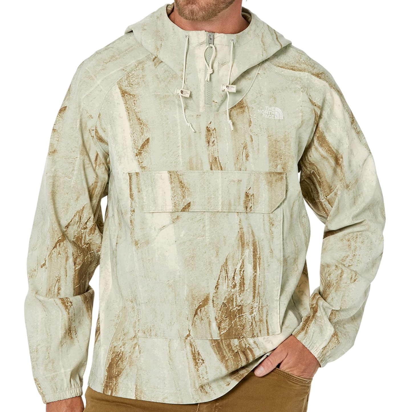 The North Face Men's Printed Tea Green Granitic Rock Camo Pullover Hoodie