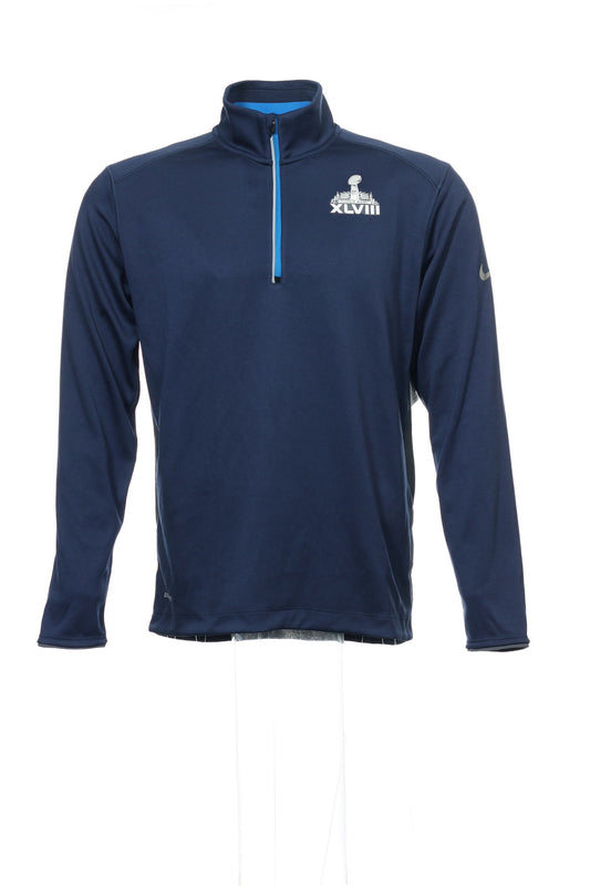 Nike Men's Blue Super Bowl XLVIII Half Zip Sweatshirt