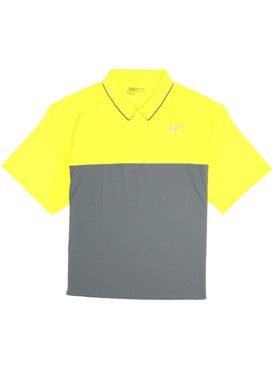 Nike Golf Men's Color Block Dri-Fit Polo Shirt Golf (Large, Yellow/Gray) $95