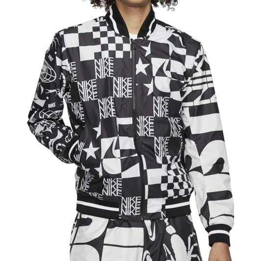 Nike Mens White/Black Bomber Jacket