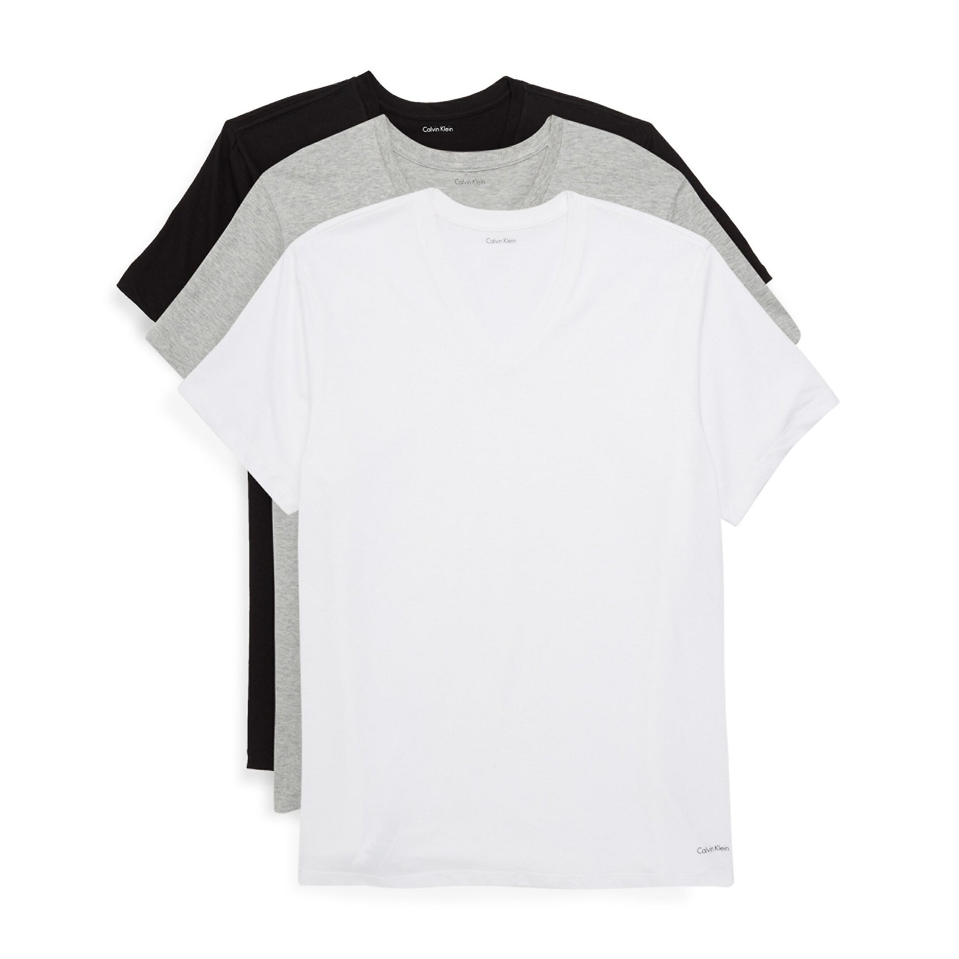 Calvin Klein Body Mens 3-Pack Black/White/Grey Cotton V-Neck T-Shirts
