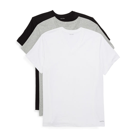 Calvin Klein Body Mens 3-Pack Black/White/Grey Cotton V-Neck T-Shirts