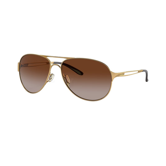 Oakley Caveat Womens Polished Gold Metallic Pilot Sunglasses OO4054