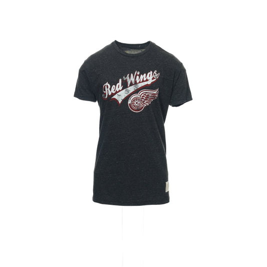 Original Retro Brand Mens Black Heather NHL Detroit Red Wings T-Shirt