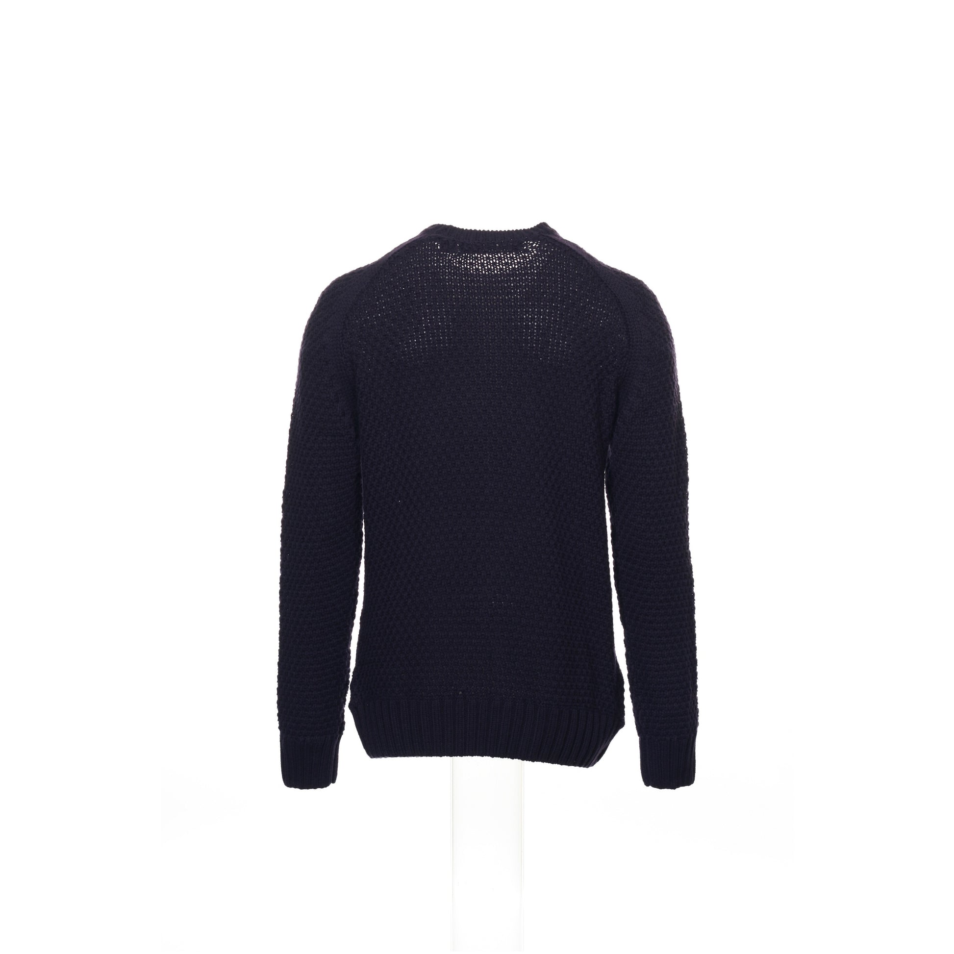 Perry Ellis (Greenwich Village) Men's Purple Cable Knit Crew Neck Sweater