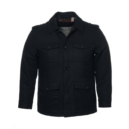 Perry Ellis Mens Black Wool Blend Top Car Coat Jacket
