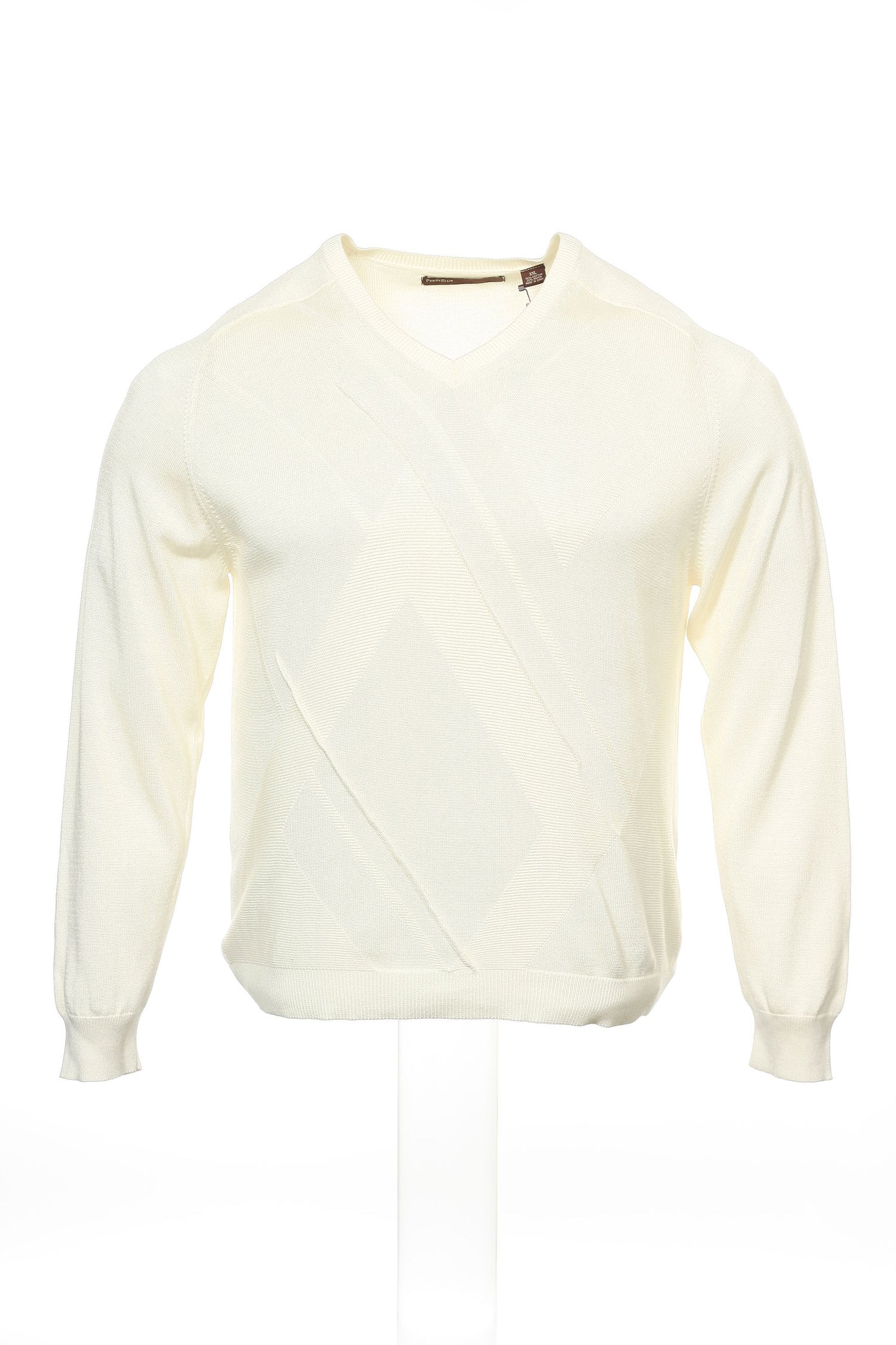 Perry Ellis Men's Ivory V-Neck Sweater