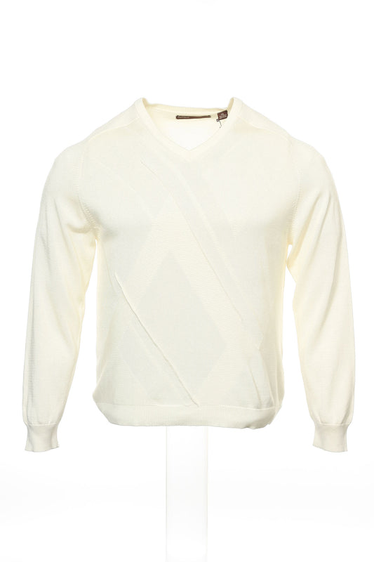 Perry Ellis Men's Ivory V-Neck Sweater