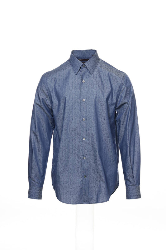 Perry Ellis Men's Blue Floral Button Down Shirt