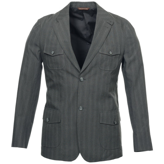 Perry Ellis Mens Gargoyle Pinstripe 2 Button Sport Coat Jacket