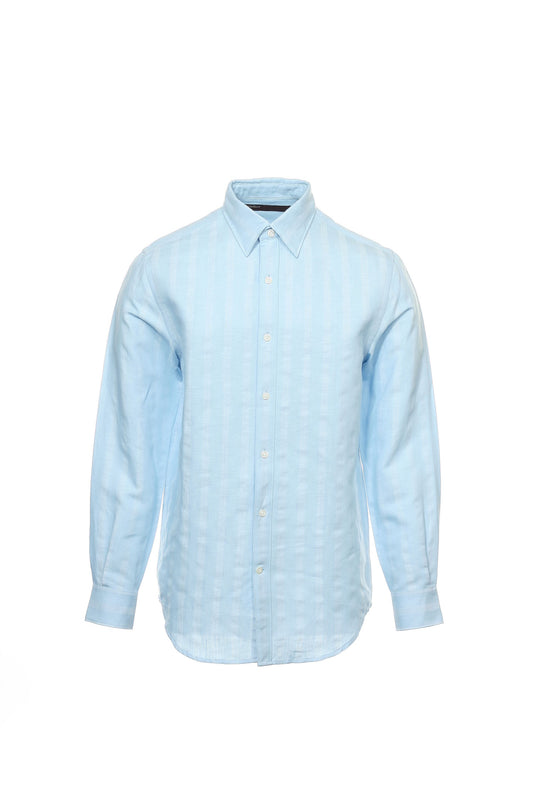 Perry Ellis Men's Light Blue Striped Button Down Shirt