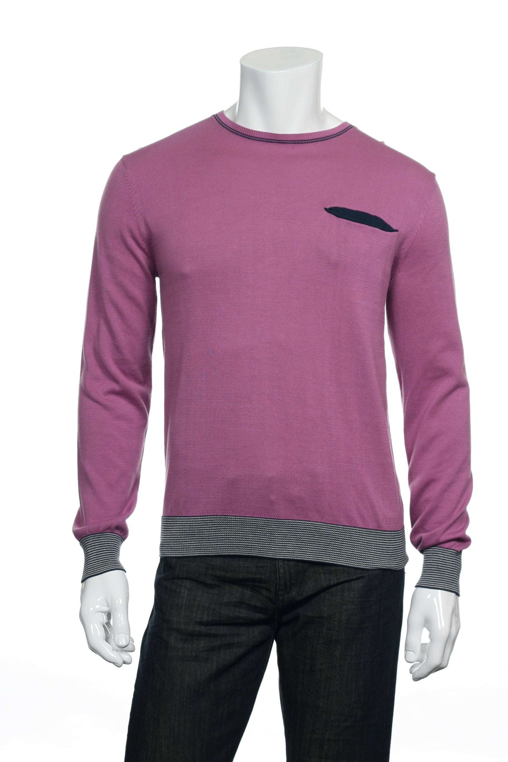 Perry Ellis Men's Light Purple Crew Neck Sweater