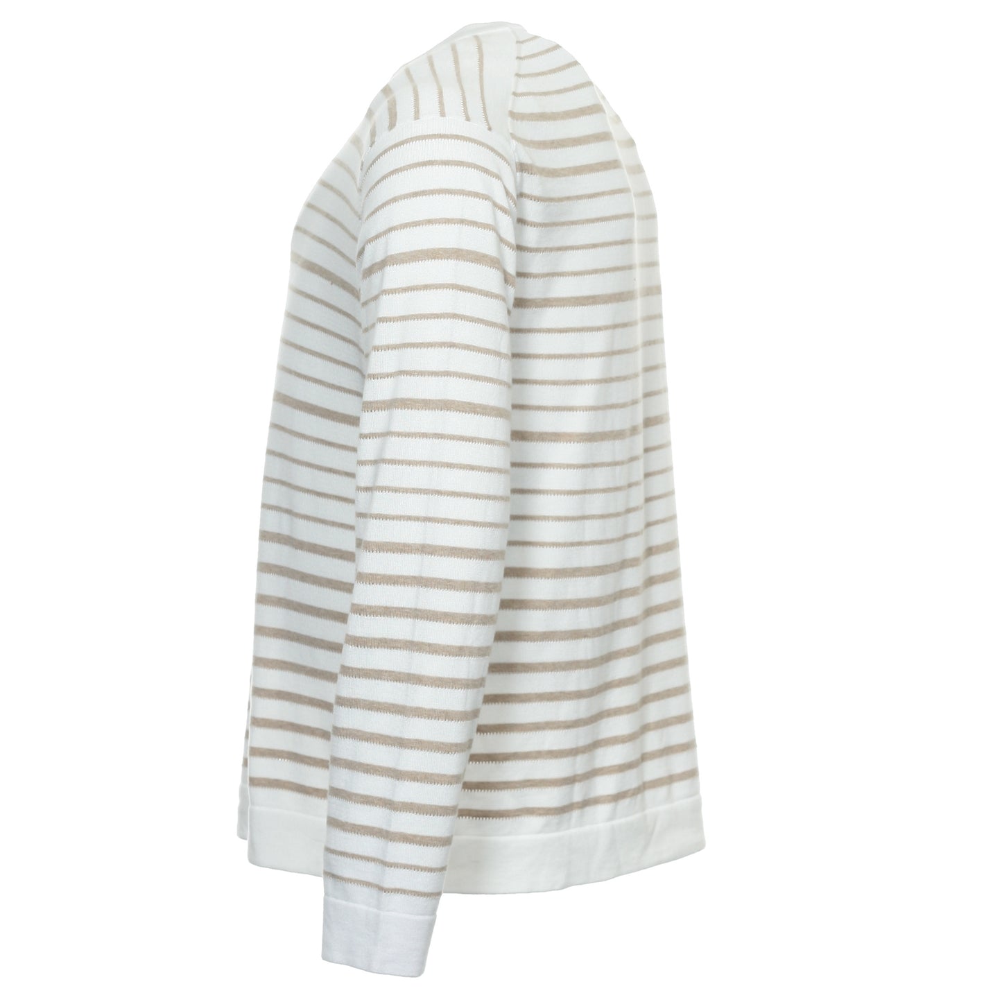 Perry Ellis Mens Camel Striped Crew Neck Sweater