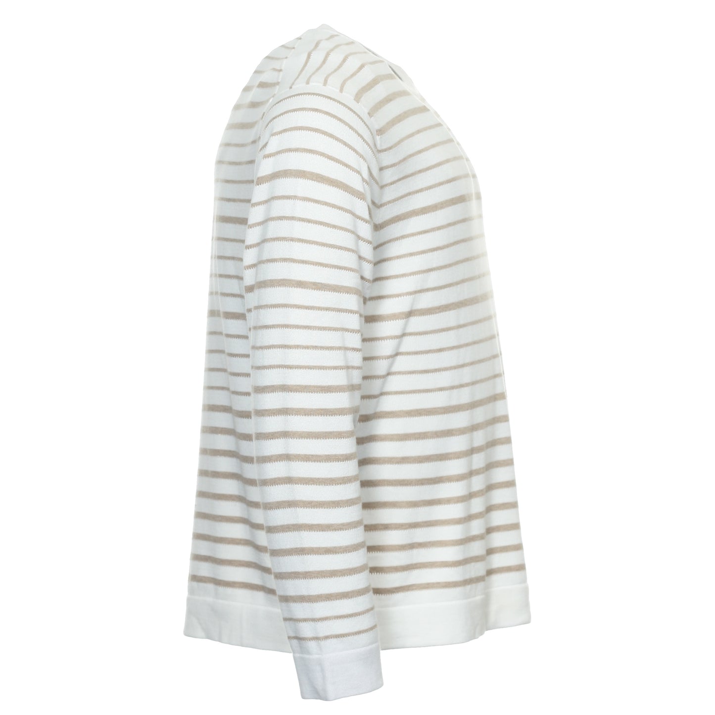 Perry Ellis Mens Camel Striped Crew Neck Sweater
