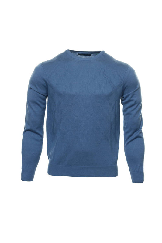 Perry Ellis Men's Blue Argyle Crew Neck Sweater