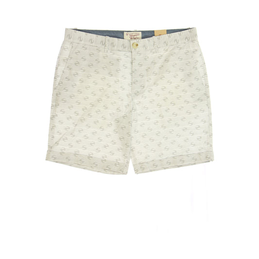 Original Penguin Men's Beige Variegated Flat Front Walking Shorts