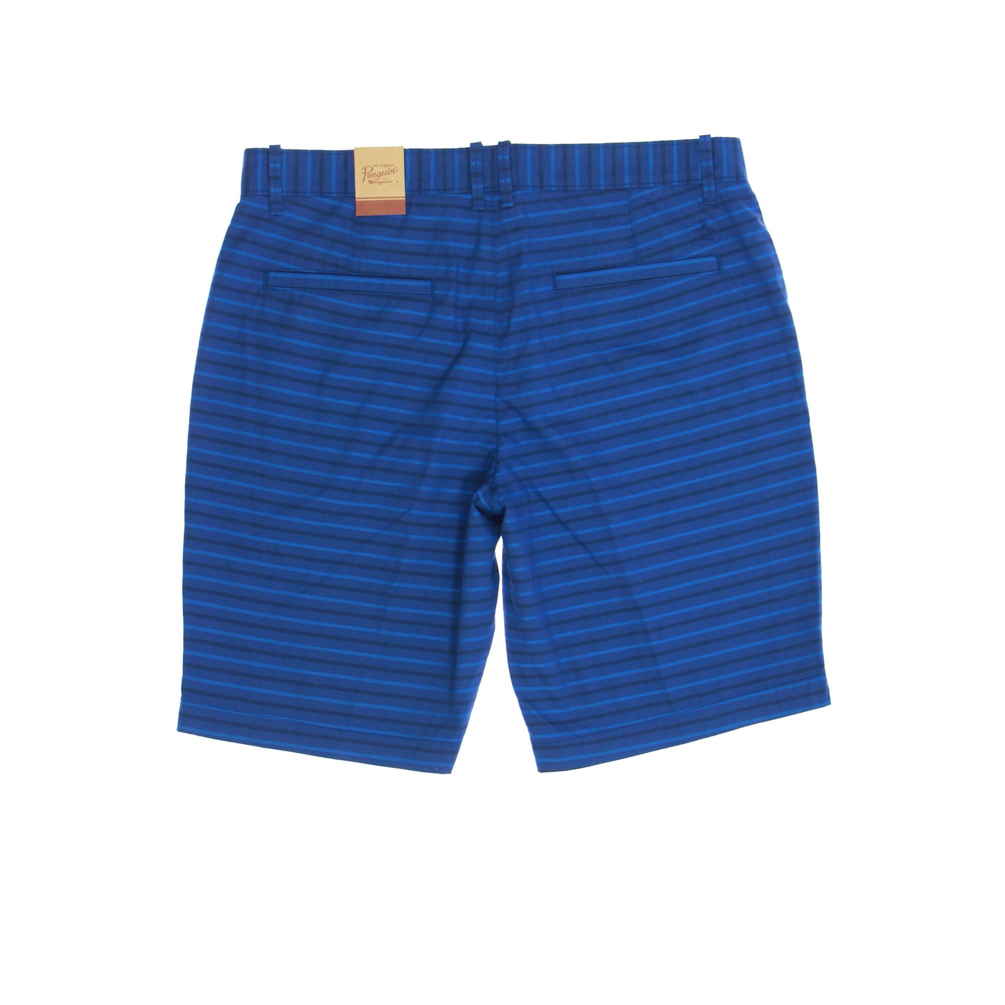 Original Penguin Men's Blue Striped Flat Front Walking Shorts