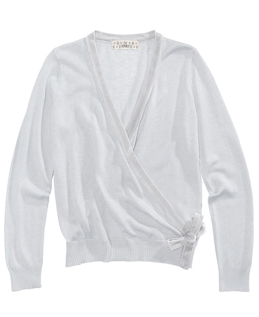 Pink Republic Girls Pirate Hook Velvet-Trim Wrap Sweater