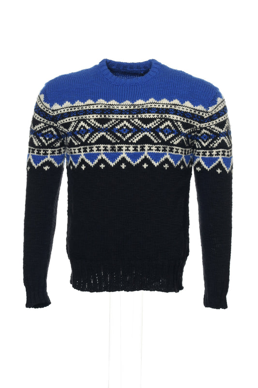 Polo Ralph Lauren Mens Black Merino Wool Nordic Christmas Sweater