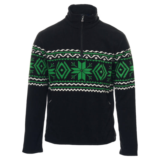 Polo Ralph Lauren Men's Black Nordic Christmas Half Zip Fleece Pullover