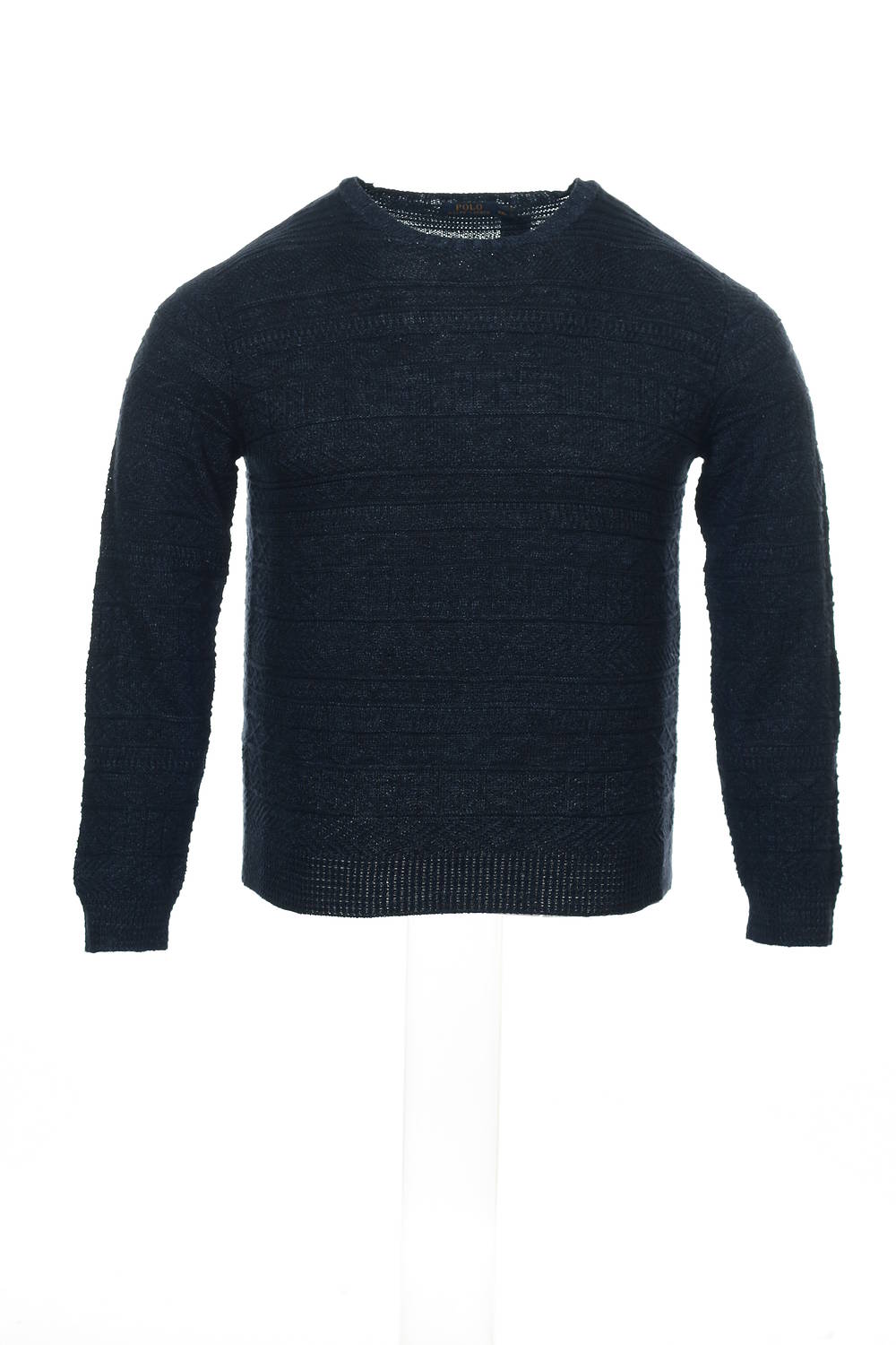 POLO by Ralph Lauren Men's Blue Striped Crew Neck Sweater