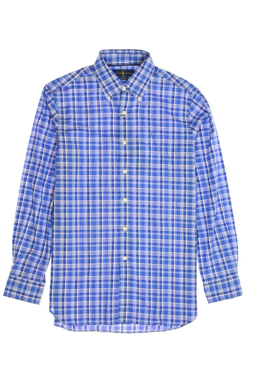 Polo Ralph Lauren Mens Blue Plaid Button Down Shirt