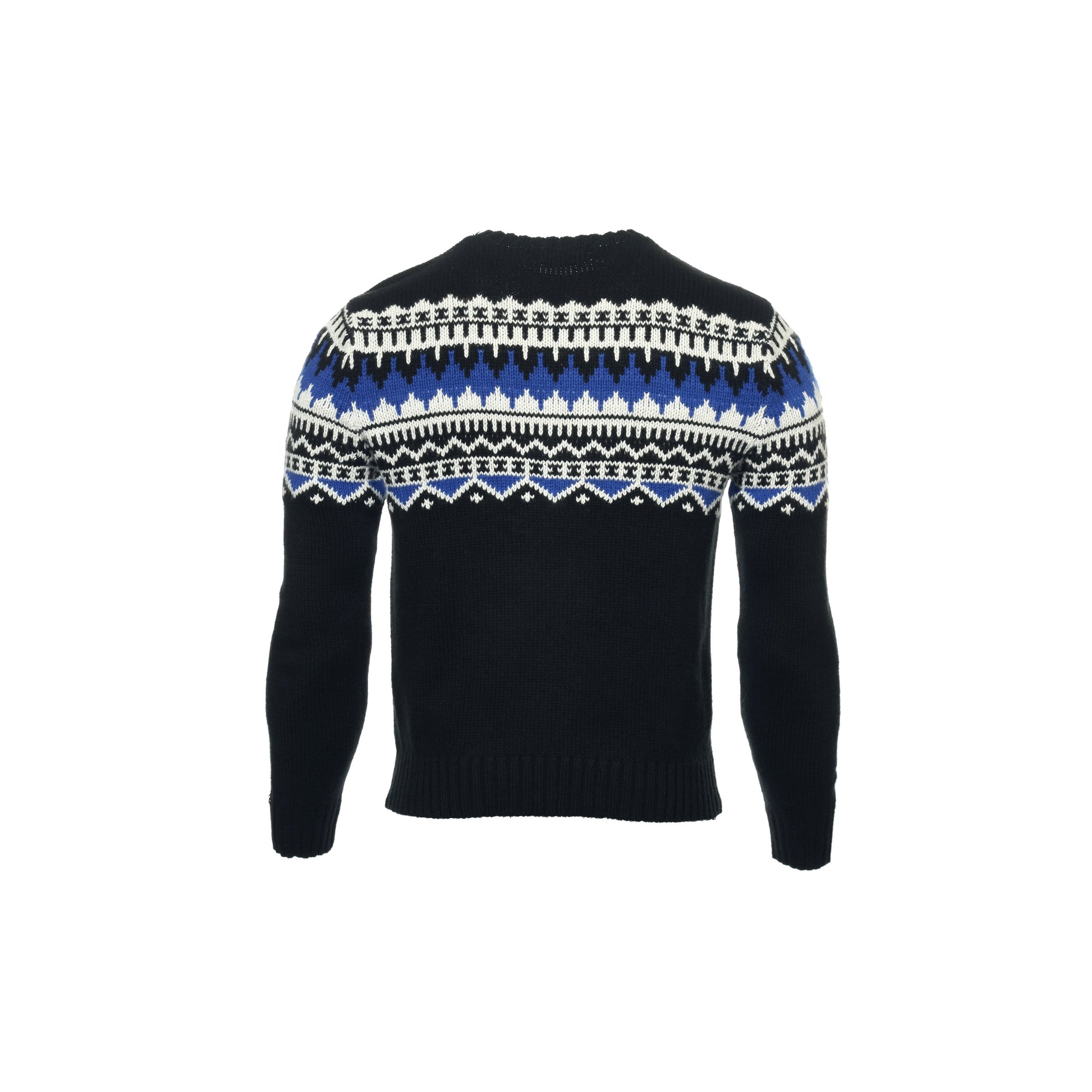 Polo by Ralph Lauren Mens Black Fair Isle Crew Neck Sweater