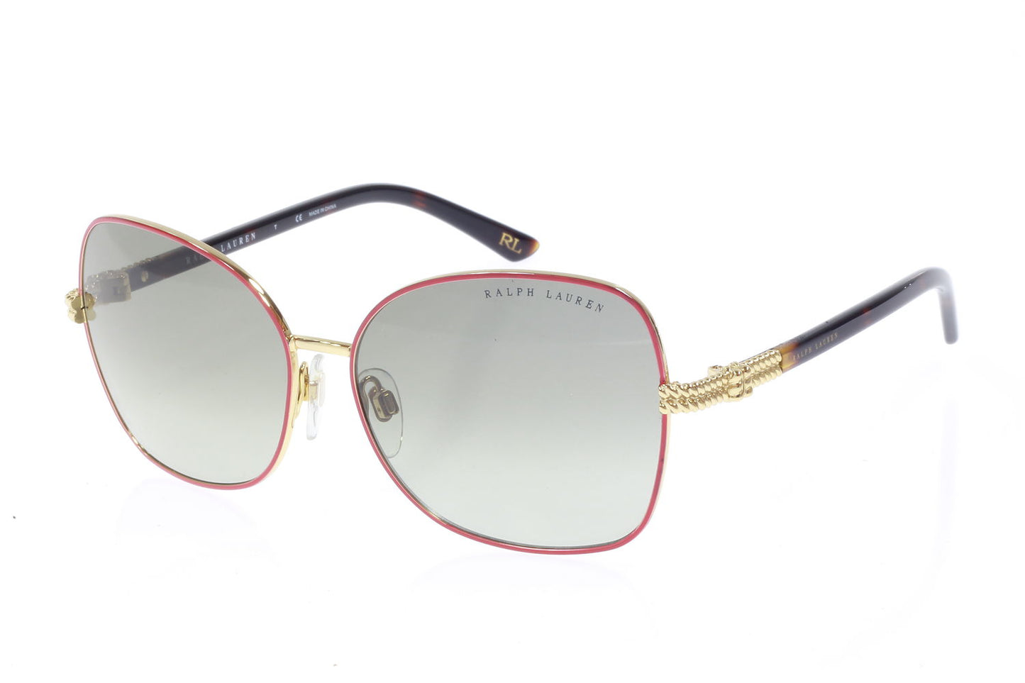 Ralph Lauren | RA7028 9127/11 | Gray Gradient Lenses | Red, Gold and Tortoise Frames | Butterfly Sunglasses