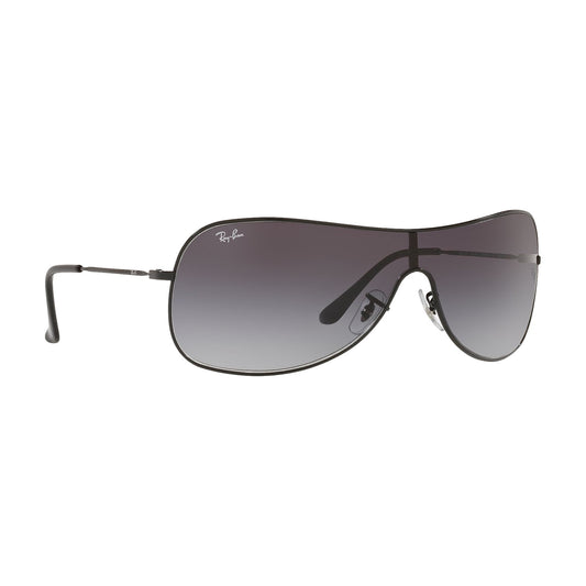 Ray-Ban RB3211 002/BG Shield Sunglasses Black Metal Frame Gray Gradient Lenses