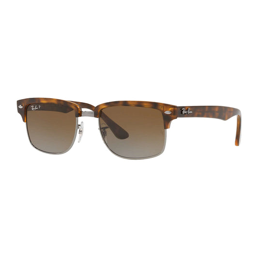 Ray-Ban RB4190 878/M2 Clubmaster Sunglasses Matte Havana Brown Polarized Lenses