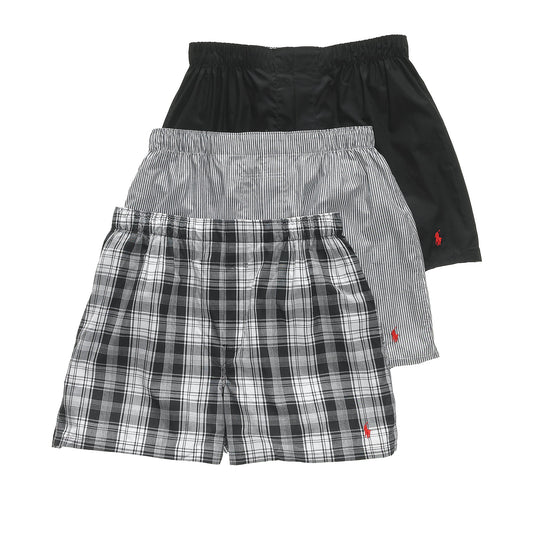 Polo Ralph Lauren Mens Black/Bengal/Stockton Woven Cotton Boxers