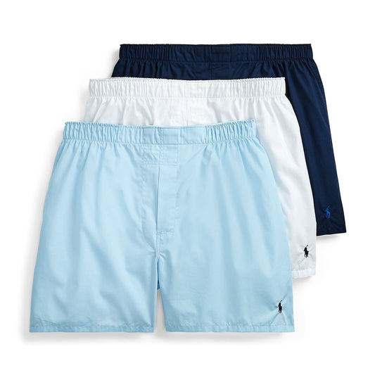 Polo Ralph Lauren Mens Blue/Navy/White Classic Fit Woven Cotton Boxers