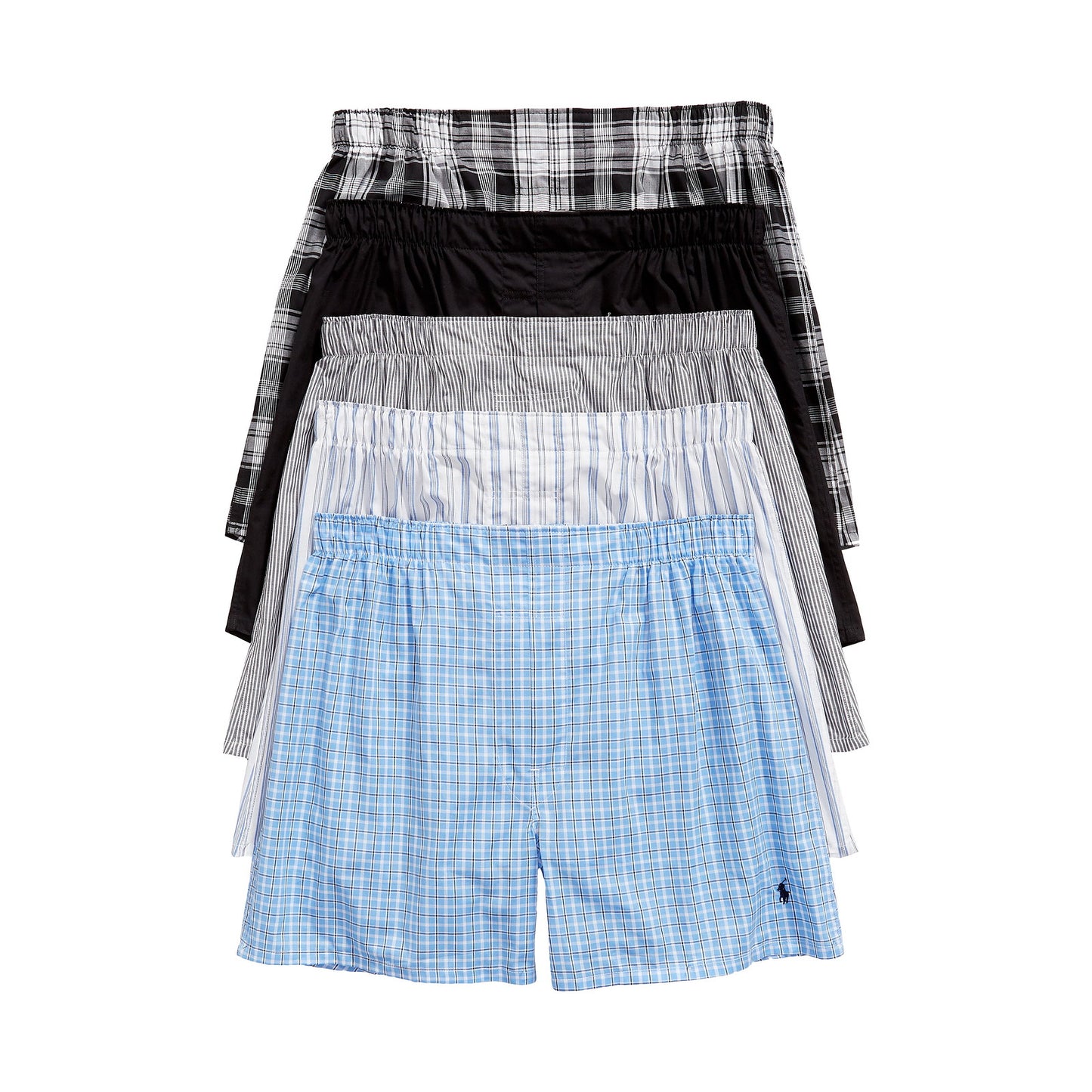 Polo Ralph Lauren 5-Pack Mens Assorted Classic Fit Woven Boxers