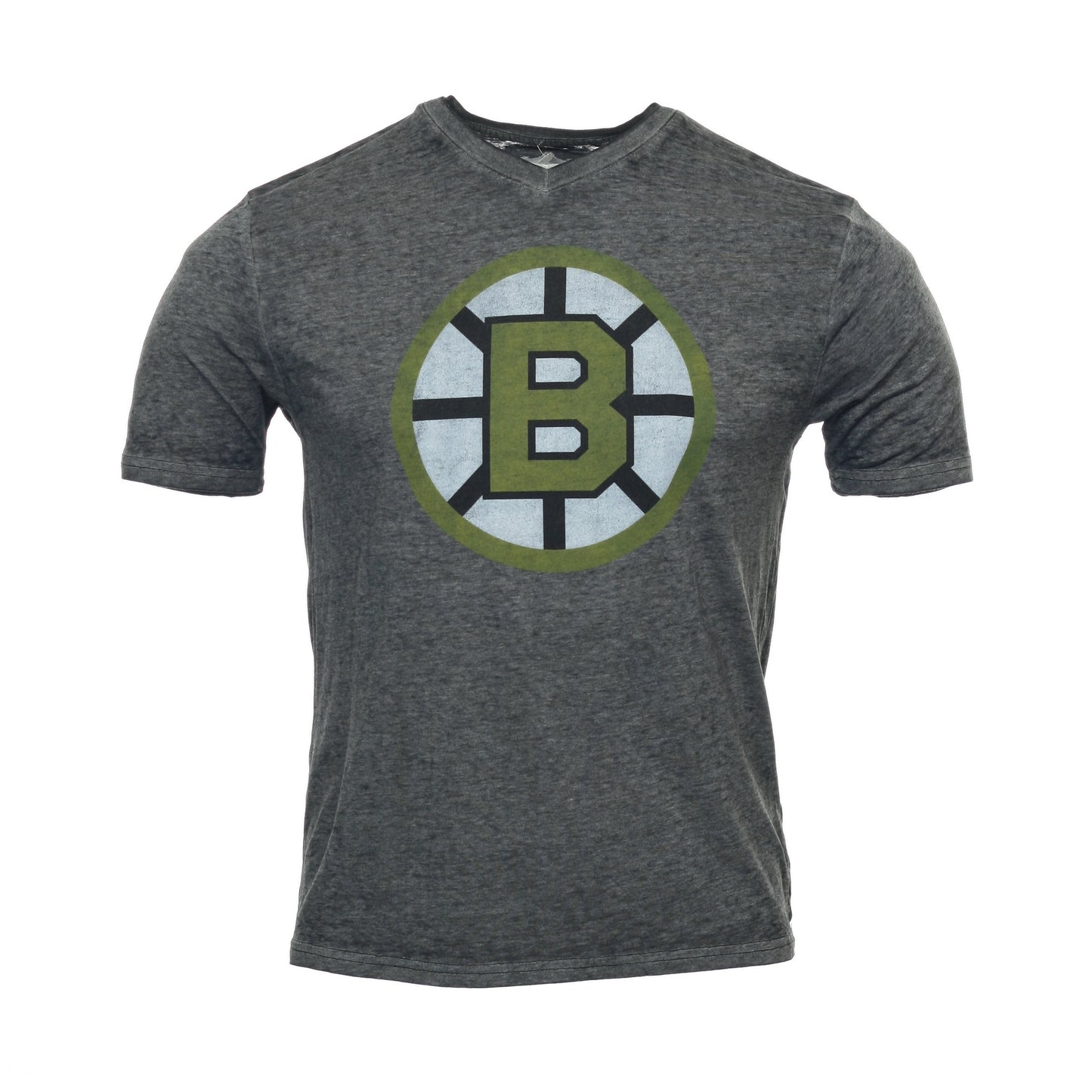 Red Jacket Mens Dark Gray Vintage NHL Boston Bruins V-Neck T-Shirt