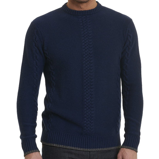Robert Graham Fulton Chain Men's Navy Crew Neck Sweater