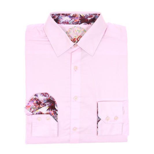 Robert Graham Mens Pink Classic Fit Cotton LS Button Down Shirt