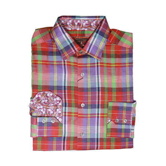 Robert Graham Mens Multi-Colored Plaid Classic Fit LS Button Down Shirt
