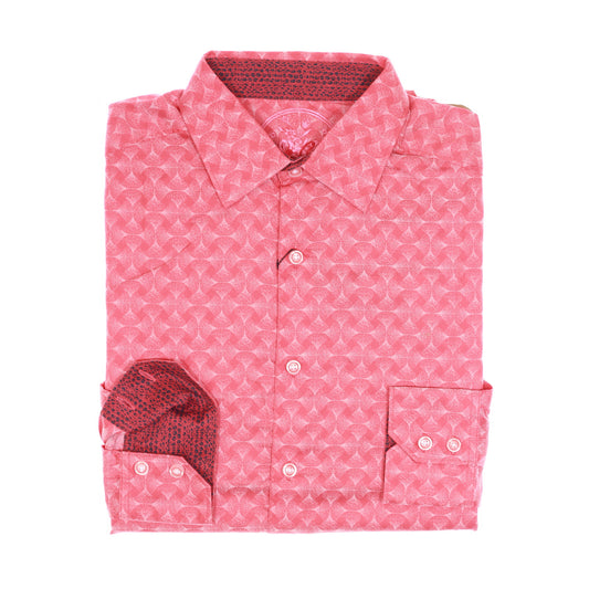 Robert Graham Mens Red Pink Variegated Classic Fit Button Down Sport Shirt