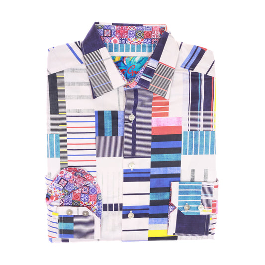 Robert Graham Mens Multi-Colored Abstract Graphic Button Down Sport Shirt