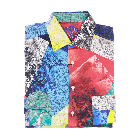 Robert Graham Mens Multi-Colored Novelty Button Down Sport Shirt