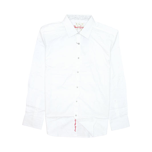 Robert Graham Mens White Jacquard Cotton Button Down Shirt